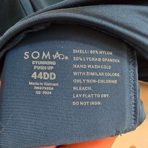 NWT Soma Stunning Push-up Plunge Bra Blue My Mind Size 44DD 44E - Picture 4 of 4